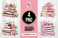 Rose Flower Books Clipart PNG Product Image 1