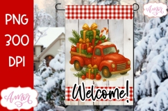 Merry Christmas garden flag PNG, Christmas truck png Product Image 1
