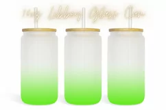 Ombre Summer 16oz Libby Glass Can Tumbler Wrap Product Image 1