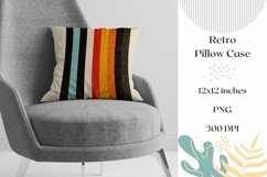 Retro Pillow Case Design, Colorful Stripes Pillow Template Product Image 1