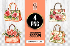 Floral Handbag Watercolor Clipart Set Product Image 1