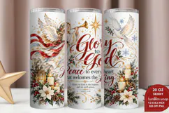 Glory to God Christmas Tumbler Wrap, Christian Angel 20oz Tu Product Image 2