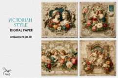 Victorian style digital paper, background clipart Product Image 1