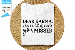 Dear Karma, I Have A List Of People You Missed SVG Cut File Product Image 1