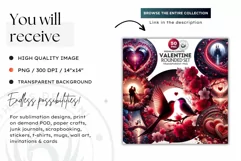 Valentine's day Clipart, Valentines day round PNG,Love Product Image 2