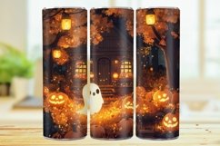 Cute Ghost 20oz Skinny Tumbler Wrap Sublimation Design. Product Image 1