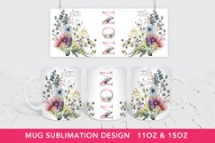 Mother's Day Floral Mug Wrap, Mug Sublimation png Product Image 1