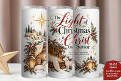 Christian Christmas 20oz Tumbler Wrap, Nativity Christmas Sk Product Image 2