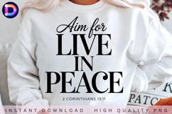 Aim for Live in Peace 2 Corinthians 13:11 Christian Bible Product Image 1