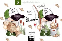 Gnome Fishing Father's Day PNG Clipart Product Image 1