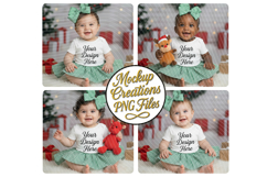 Christmas Baby Mockup Holiday Shirt Display Baby Outfit Product Image 1