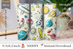 Art School Tumbler Wrap, Science Tumbler Sublimation Design Product Image 1