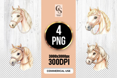 Elegant Horse Head Clipart Sublimation PNG Product Image 1
