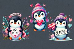 Cute Penguins. Valentines. PNG sublimation Product Image 2