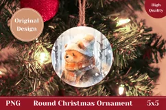 Watercolor Christmas Ornament, Christmas Bear Ornament PNG Product Image 1
