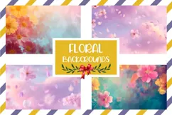 Pink Flowers Background PNG, Floral Background Designs Product Image 1