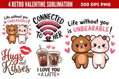 Retro Valentine Sublimation Bundle PNG Product Image 2