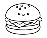 Kawaii Hamburger SVG Bundle | Cute Burger Clipart Product Image 3