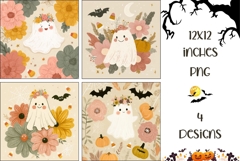 Cute Halloween Backgrounds, Boho Halloween Digital Papers Product Image 1