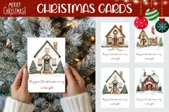 Merry Christmas Greeting Cards, Cozy Christmas House Card Product Image 1
