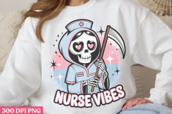 Nurse Vibes PNG, Cute Grim Sublimation PNG Product Image 2
