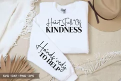 Heart Full Of Kindness SVG - Positivity Sleeve T shirt Desig Product Image 1