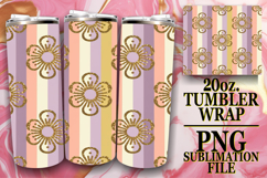 Lively smiles 20oz tumbler wrap, Gold Flower Product Image 1