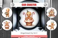 Car Coaster Gingerbread Joy Product Image 1