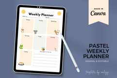 Pastel Cute Weekly Planner Template Editable Canva Template Product Image 1