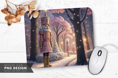 Festive Pink Nutcracker in a Christmas Wonderland Mouse Pad Product Image 1