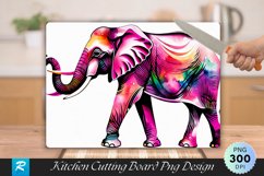 Pink Elephant Cutting Board Sublimation Design Product Image 1