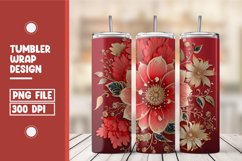 3D Flower Tumbler Wrap Design Product Image 1