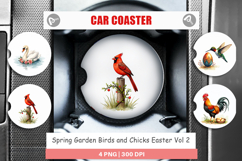 Spring Garden Birds Easter Car Coaster Product Image 1