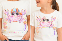 Brushstroke Custom Name Crab PNG, Summer Crab PNG, Summer Product Image 4