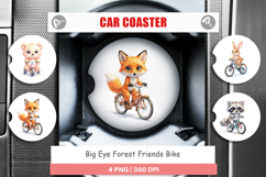 Big Eye Forest Friends Bike Car Coaster Product Image 1
