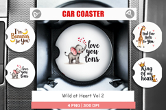 Wild at Heart Valentine Car Coaster Product Image 1