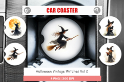 Halloween Vintage Witches Car Coaster Product Image 1