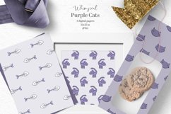 Purple cat digital papers Product Image 1