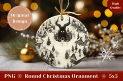 Christmas Village Ornament, Christmas Monster Ornament PNG Product Image 1