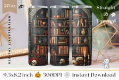Halloween Tumbler Design, Gothic Tumbler Template, Skull PNG Product Image 1