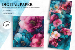 Rainbow Watercolor Alcohol Ink Background Digital Paper Product Image 1