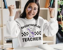 Spooktacular Teacher svg, Halloween shirt, Retro svg, Ghost Product Image 2
