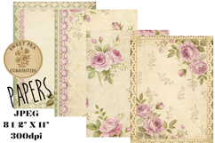 Shabby Chic, Flowers, Papers, Junk Journal Product Image 1