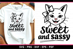 Sweet and sassy SVG, Cat SVG, Funny sarcastic quotes SVG Product Image 1