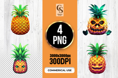Angry Pineapple Monster Clipart Sublimation PNG Product Image 1