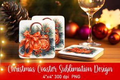 Vintage Christmas Coaster Sublimation PNG Product Image 1