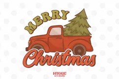 Merry Christmas Sublimation | Retro Christmas Truck PNG Product Image 1