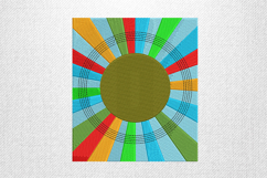 Colorful Abstract Sunburst Circle Embroidery Design Product Image 1