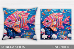 Cute Fish Pillow Sublimation. Fish Sublimation Product Image 1