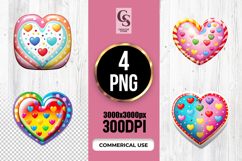 Cute Colorful Heart Candy Sublimation Clipart PNG Product Image 1